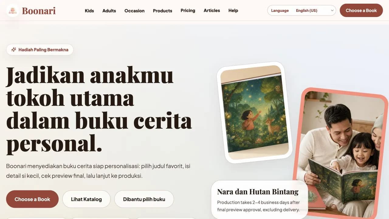 Boonari project website or application screenshot