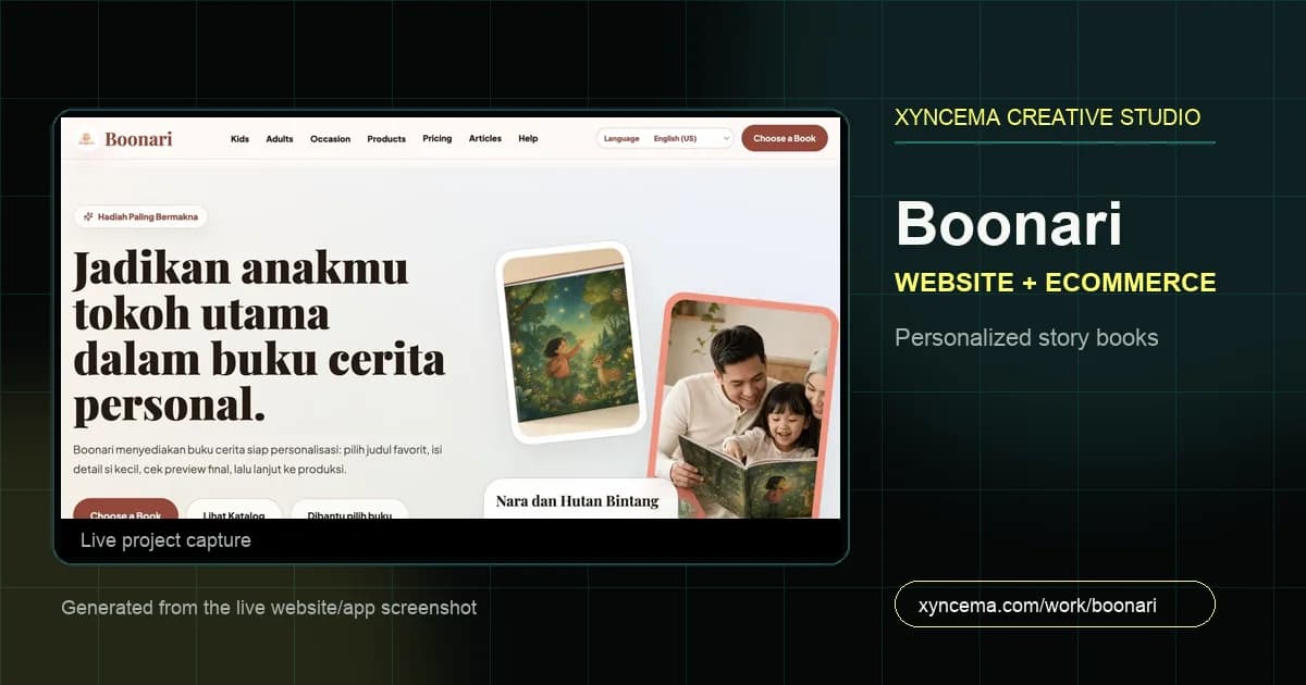 Captured real project surface for Boonari. The current public domain is protected by private preview access while launch preparation continues.