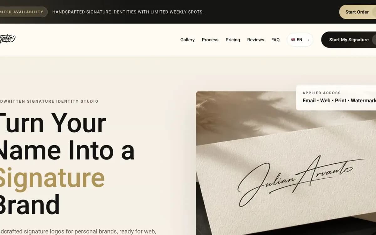 Brand Identity & Strategy service example from the Xyncema portfolio